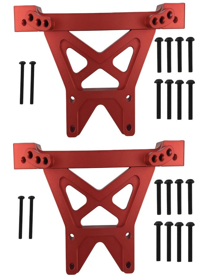 Ruivexi Aluminum Front & Rear Shock Tower Mounts Upgrade for 1/10 T-Maxx/E-Maxx RC Cars, 1/10 REVO 3.3, T-Maxx 3.3 - Replacement Part #4917R (Red) - Image 1